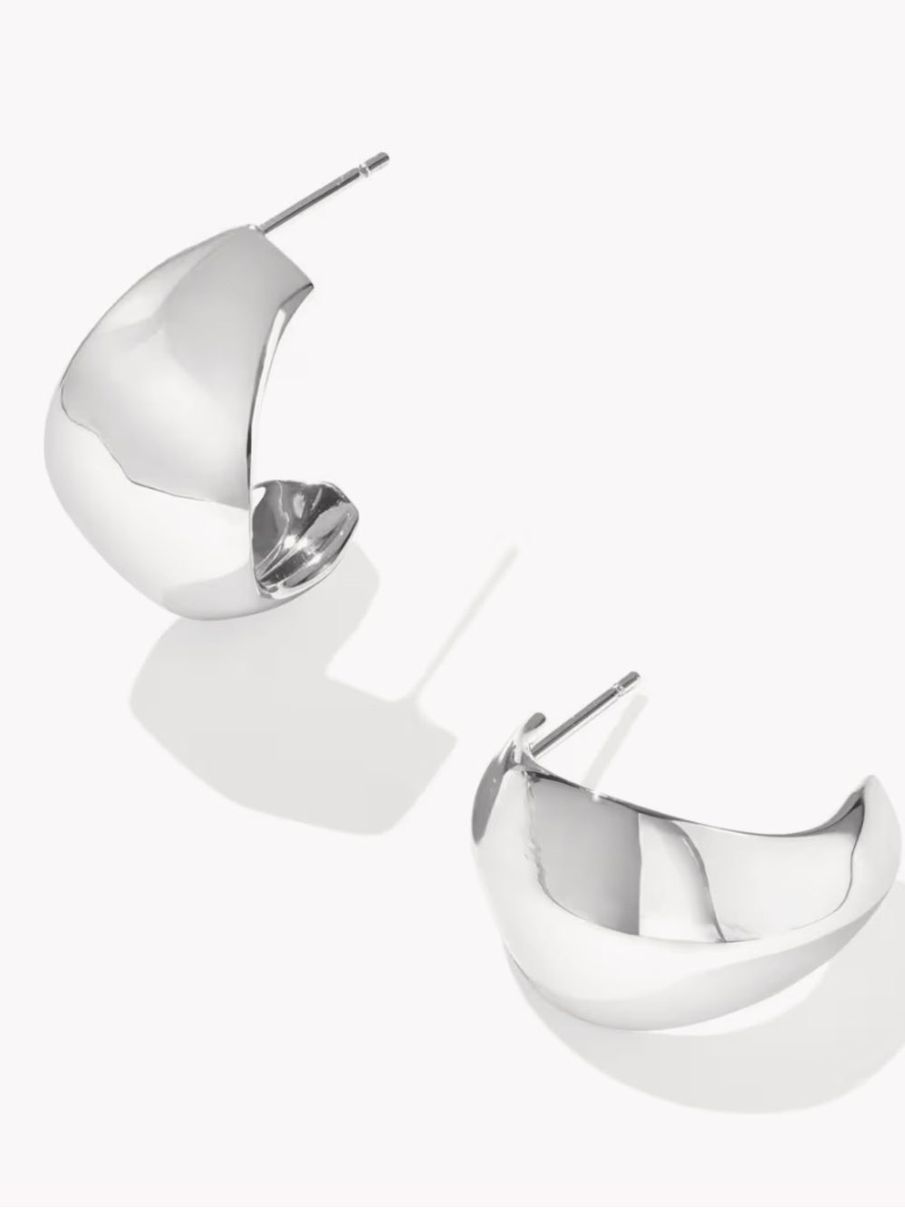 NWT Kendra Scott Krista Silver Metal Hoop Earrings